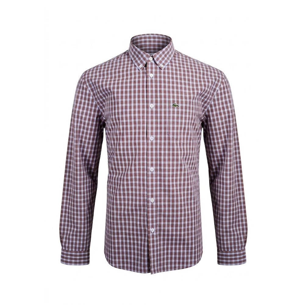 LAC MEN L/S BUTTON DOWN SHIRT CH6981 15X BRN M (IR) Default Title - MamasJan mens wear
