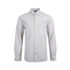 TH MEN L/S BUTTON DOWN SHIRT 78J8429-303 WHT/GRY M (IRS) Default Title - MamasJan mens wear