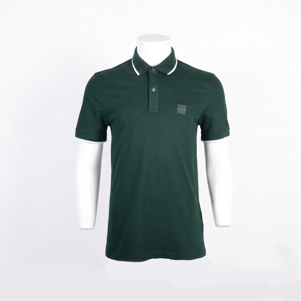 HB MEN S/S POLO SHIRT 50507699-350 D-GRN M (IRS) XL - MamasJan mens wear