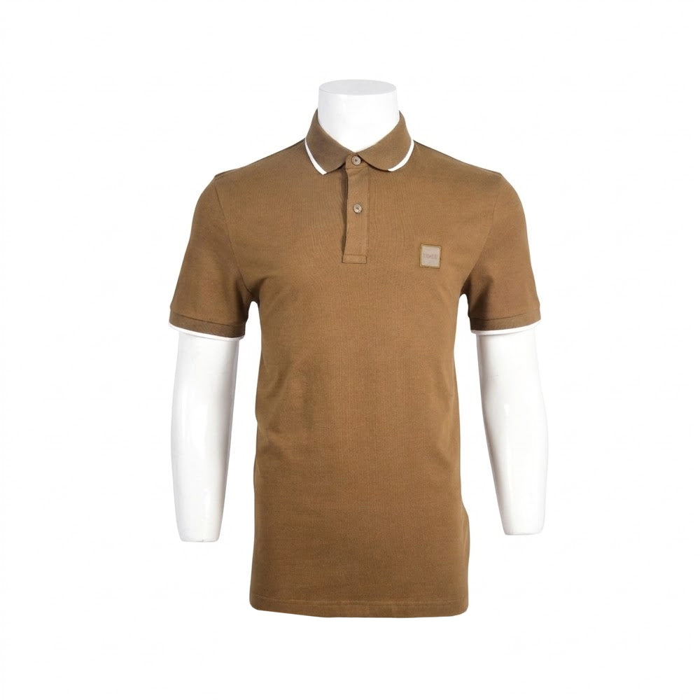 HB MEN S/S POLO SHIRT 50507699-368 OLV M (IRS) XL - MamasJan mens wear