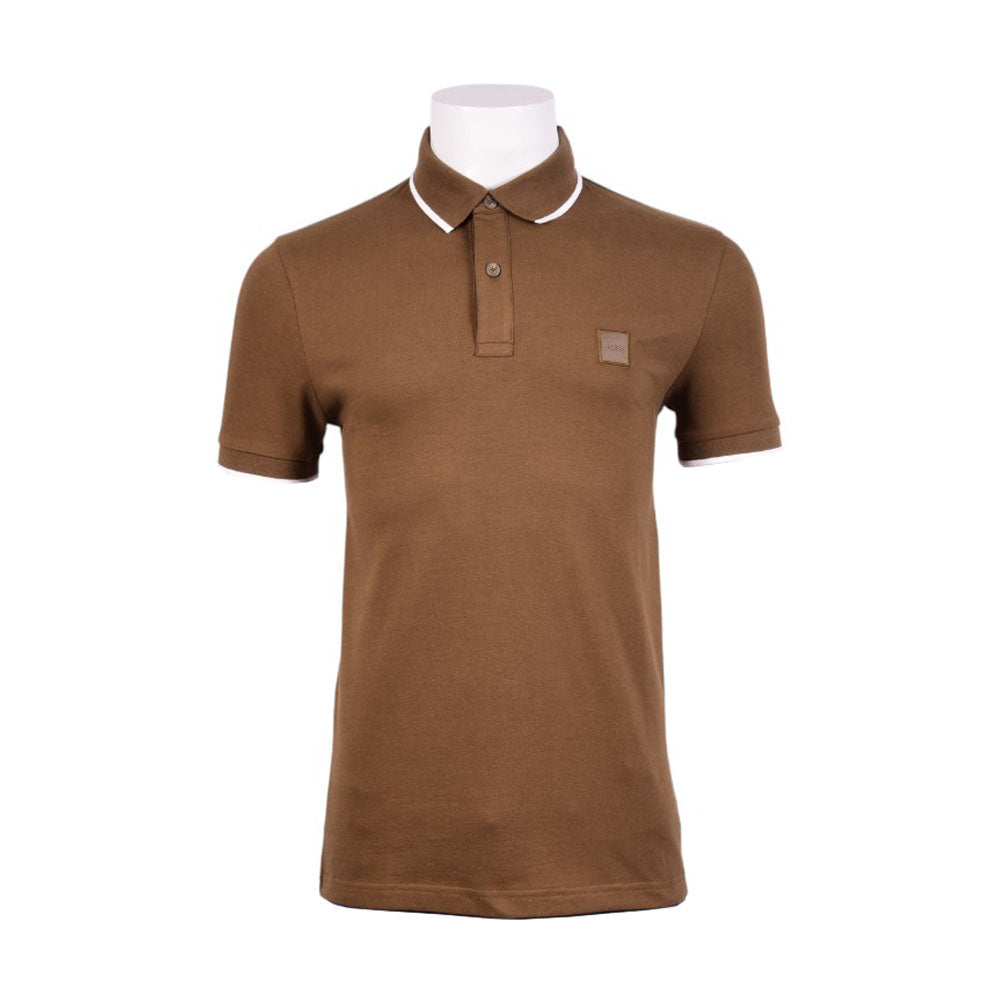 HB MEN S/S POLO SHIRT 50507699-368 OLV L (IRS) L - MamasJan mens wear