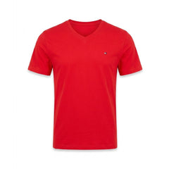 TH.MEN S/S V.NECK SHIRT 09T3140-608 RED S (IRS) Default Title - MamasJan mens wear