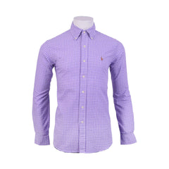 RL MEN L/S BUTTON DOWN SHIRT 021018 WHT/PRPL L (IR) XL - MamasJan mens wear