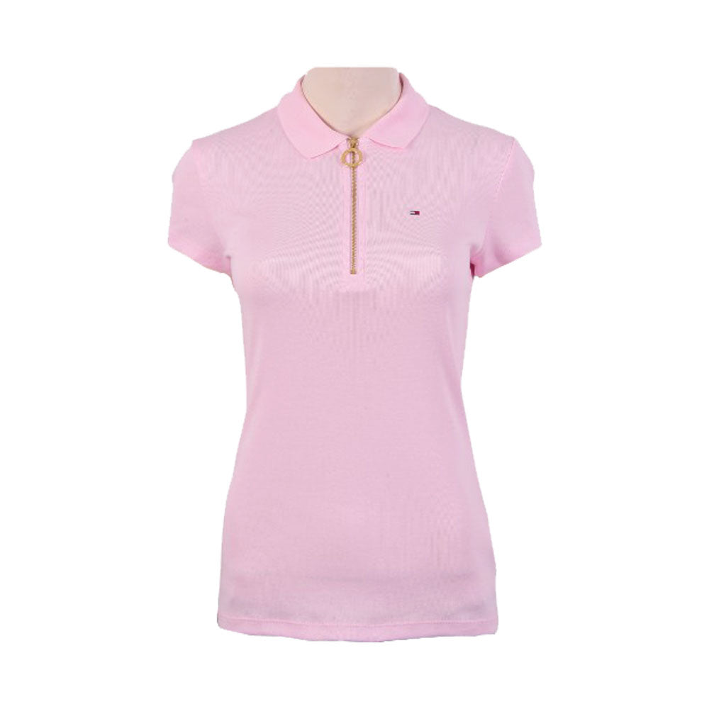 TH WOMEN S/S POLO SHIRT 76J1536-692 PNK M (IRS) XL - MamasJan mens wear