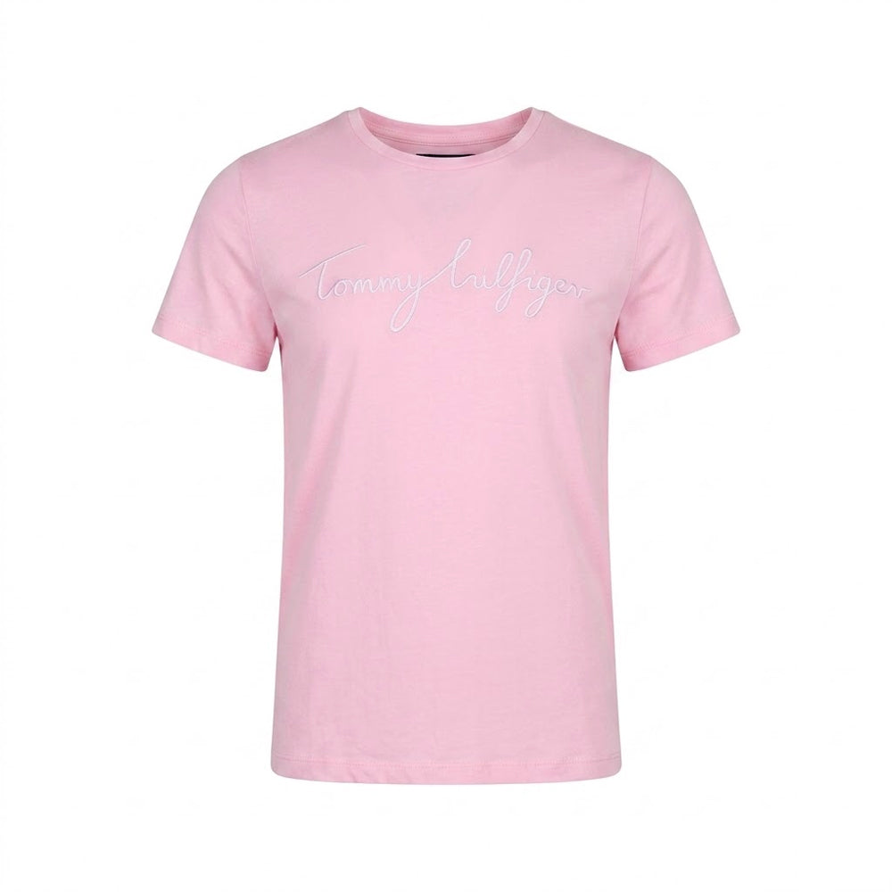 TH WOMEN S/S R.NECK SHIRT 76J5334-650 PNK M (IRS) Default Title - MamasJan mens wear