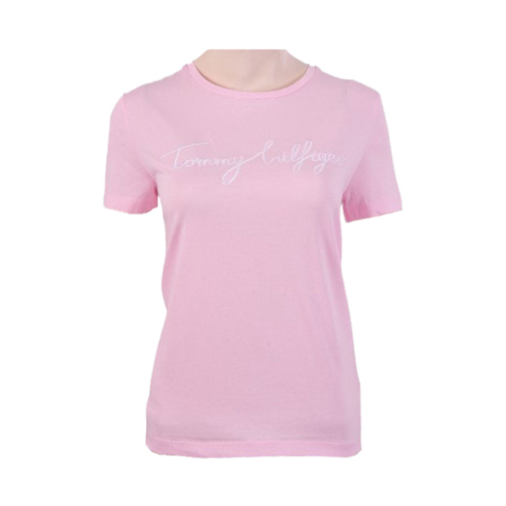 TH WOMEN S/S R.NECK SHIRT 76J5334-650 PNK L (IRS) XL - MamasJan mens wear