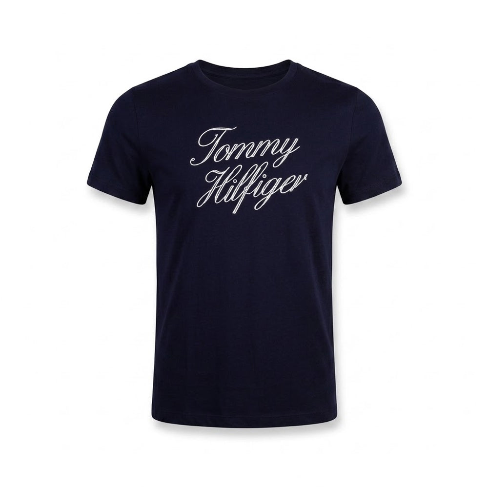 TH WOMEN S/S R.NECK SHIRT XW04331-401 NVY M (IRS) Default Title - MamasJan mens wear