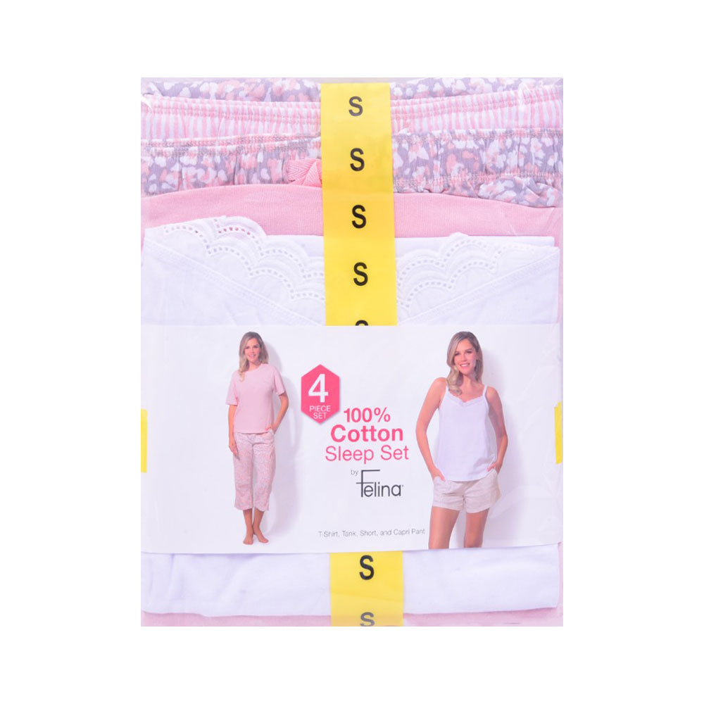 FELINA WOMEN NIGHT SUIT P-3 1846720 PNK L (IR) M - MamasJan mens wear