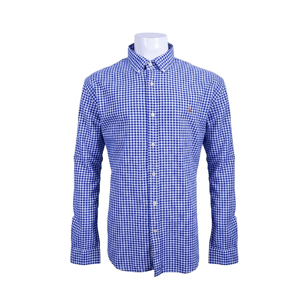 RL MEN L/S BUTTON DOWN SHIRT 200004 BLU XL (IR) Default Title - MamasJan mens wear