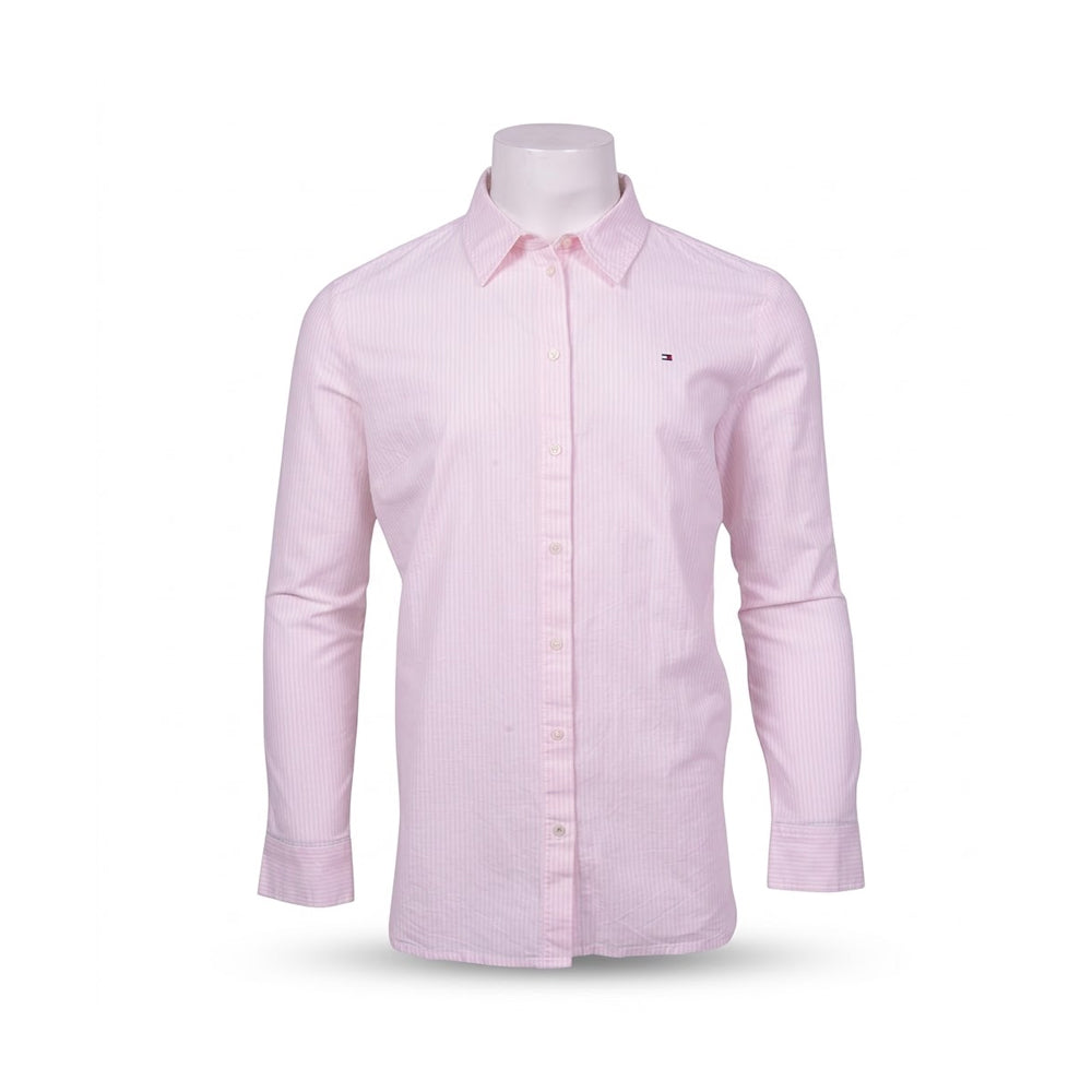 TH WOMEN L/S DRESS SHIRT 76J4827-690 PNK/WHT L (IR) L - MamasJan mens wear