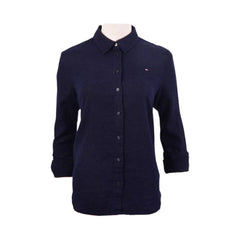 TH WOMEN L/S DRESS SHIRT XW04799-400 NVY L (IR) M - MamasJan mens wear