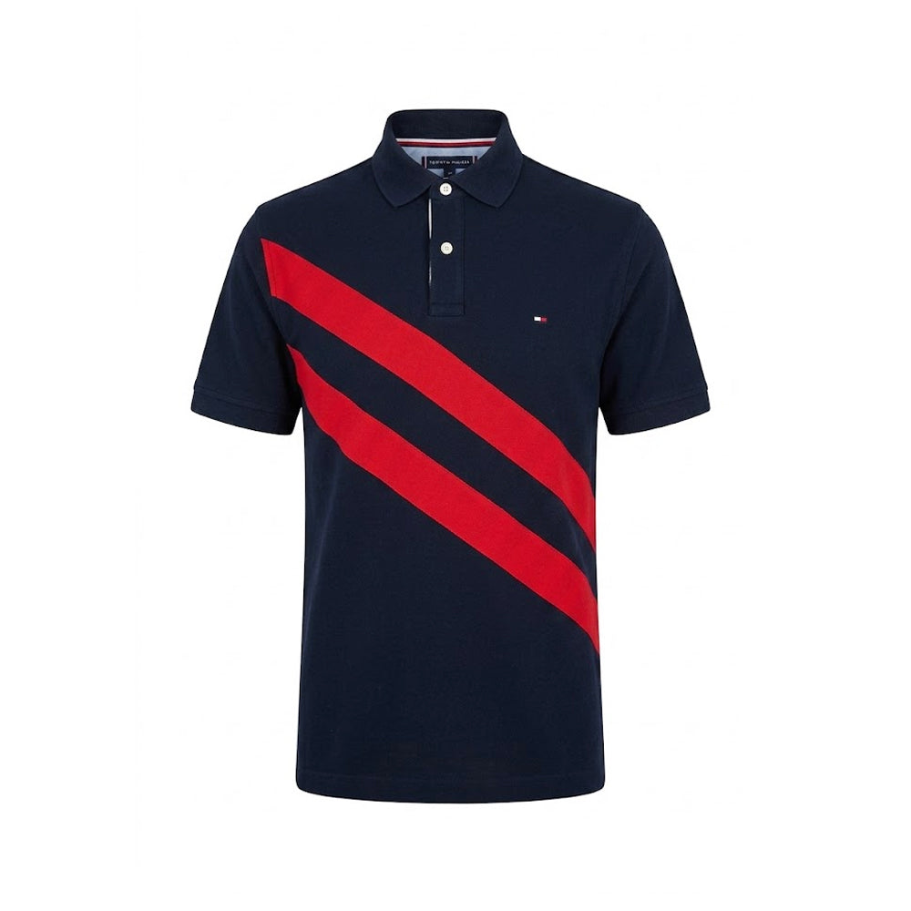 TH MEN S/S POLO SHIRT 78JB762-410 NVY XL (IR) Default Title - MamasJan mens wear