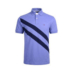 TH MEN S/S POLO SHIRT 78JB762-420 BLU M (IR) Default Title - MamasJan mens wear