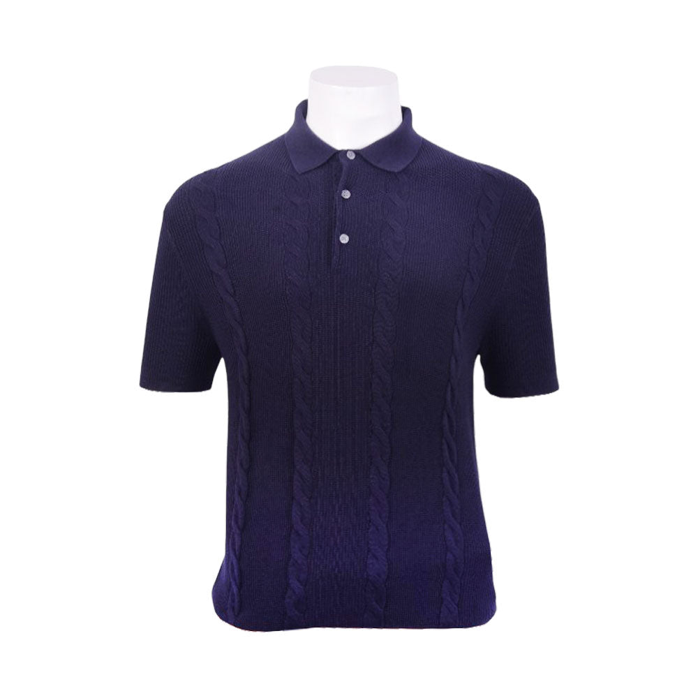 TH MEN S/S POLO SHIRT XM04342-401 NVY L IR S - MamasJan mens wear