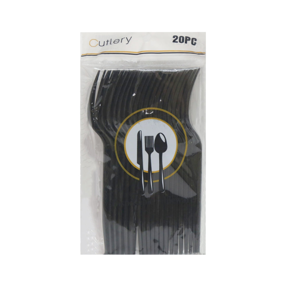 DISPOSIBLE FORK BLACK 20PC PACK IR 50707-26 Default Title - MamasJan Grocery Nonfood