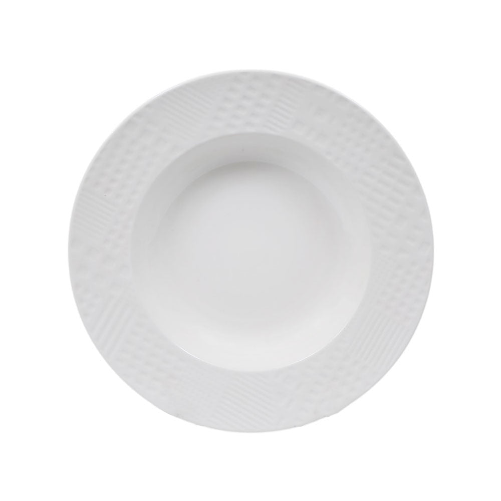 PLATE DEEP 9 INCH CAMEO EMBOSSED PIXEL 303-92 Default Title - MamasJan Crockery