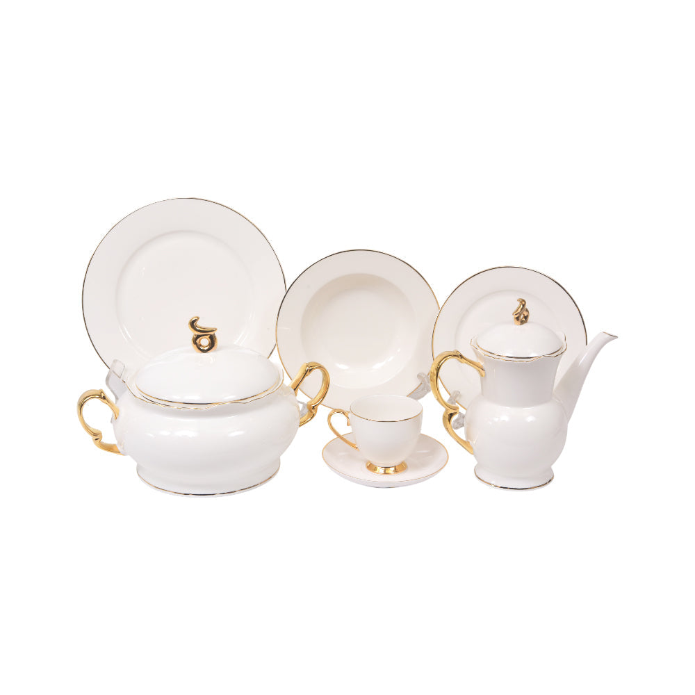 DINNER SET 61PC BONE CHINA AMS-GGK KC Default Title - MamasJan Crockery