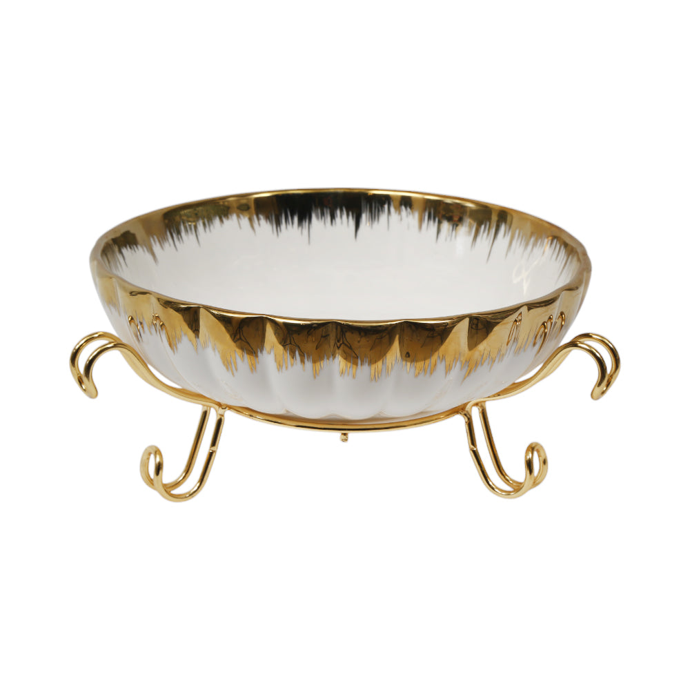 BOWL FRUIT WITH STAND ET016A HFE Default Title - MamasJan Crockery