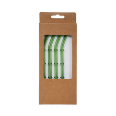STRAW SET 5PC GLASS COLOUR 350 AE Default Title - MamasJan Crockery