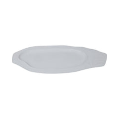 DISH WHITE PORCELAIN EMBOSSED ORCHID 18 INCH IR Default Title - MamasJan Crockery