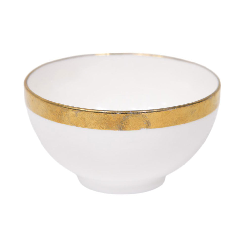 BOWL SWEET WHITE PORCELAIN ELECTROPLATE 4.5P-DD Default Title - MamasJan Crockery