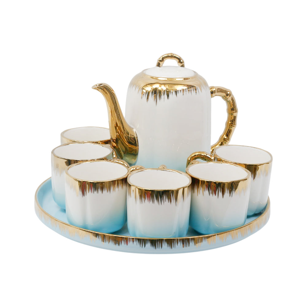 COFFEE SET 9PC CREAMIC C2020 SKY BLUE Default Title - MamasJan Crockery