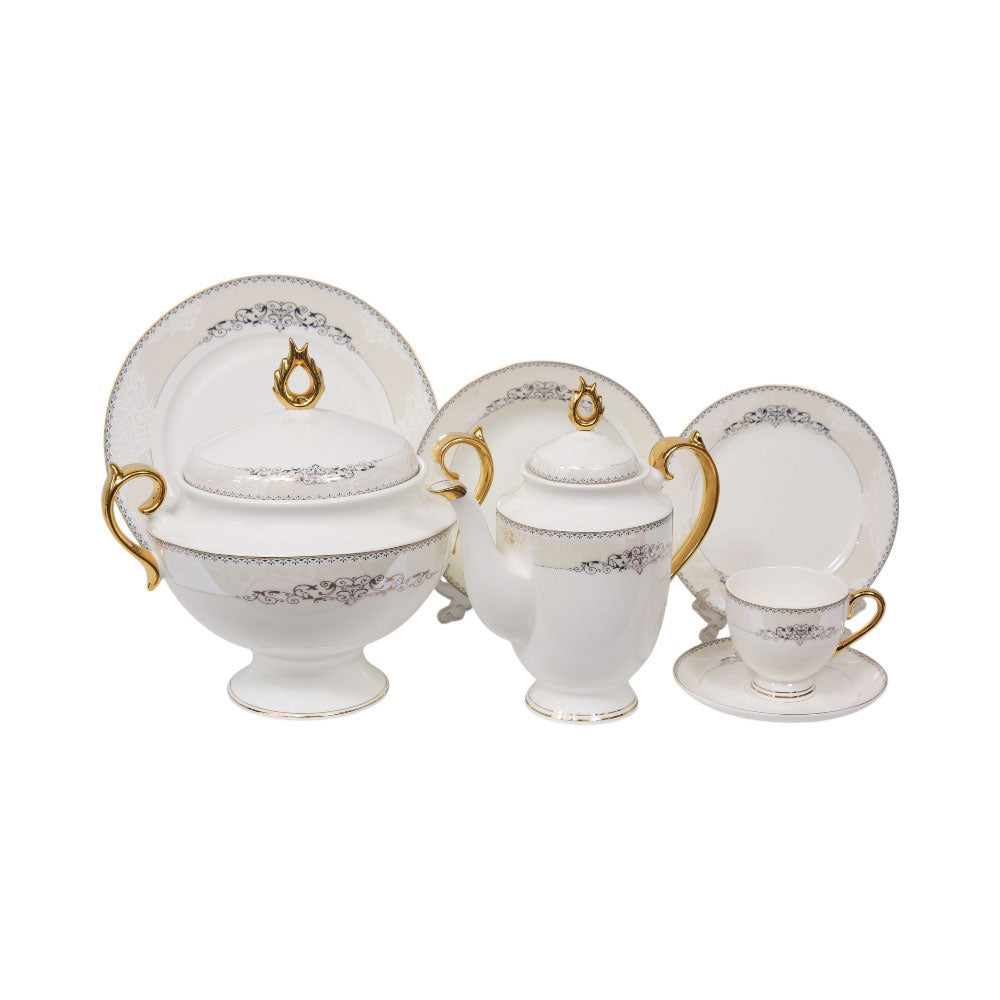 DINNER SET 61PC SUPER BONE FY002 FE Default Title - MamasJan Crockery