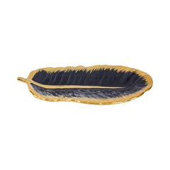 DISH PORCELAIN LEAF BLUE YLG0157B Default Title - MamasJan Crockery