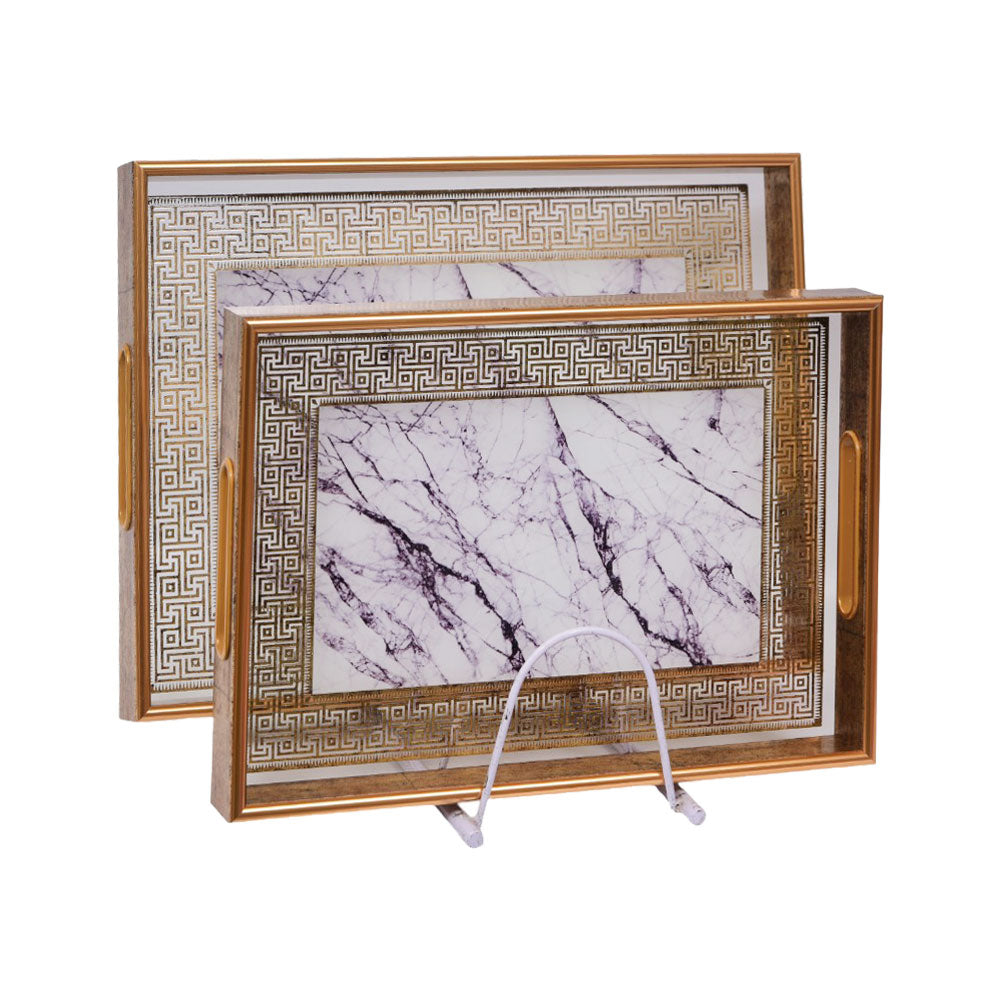 TRAY SET 2PC WOODEN IR 1416-2 Default Title - MamasJan Crockery