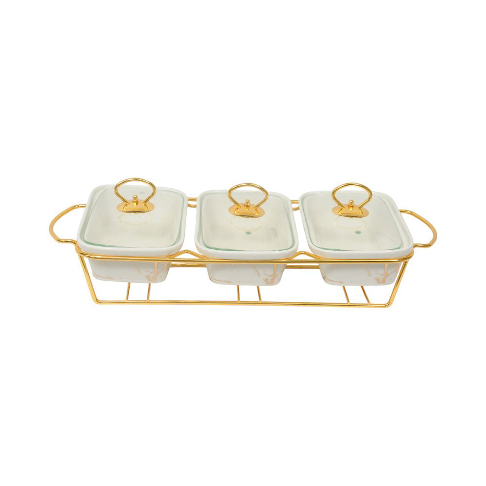 DONGA RECTANGULAR MORE & MORE 3IN1 CX2532-3A WHITE MARB Default Title - MamasJan Crockery