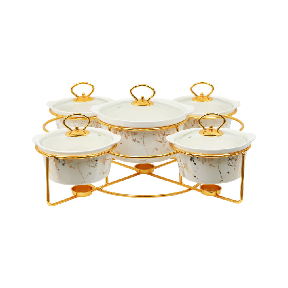 DONGA SET 5PC MORE & MORE G29 WHITE MARBLE Default Title - MamasJan Crockery