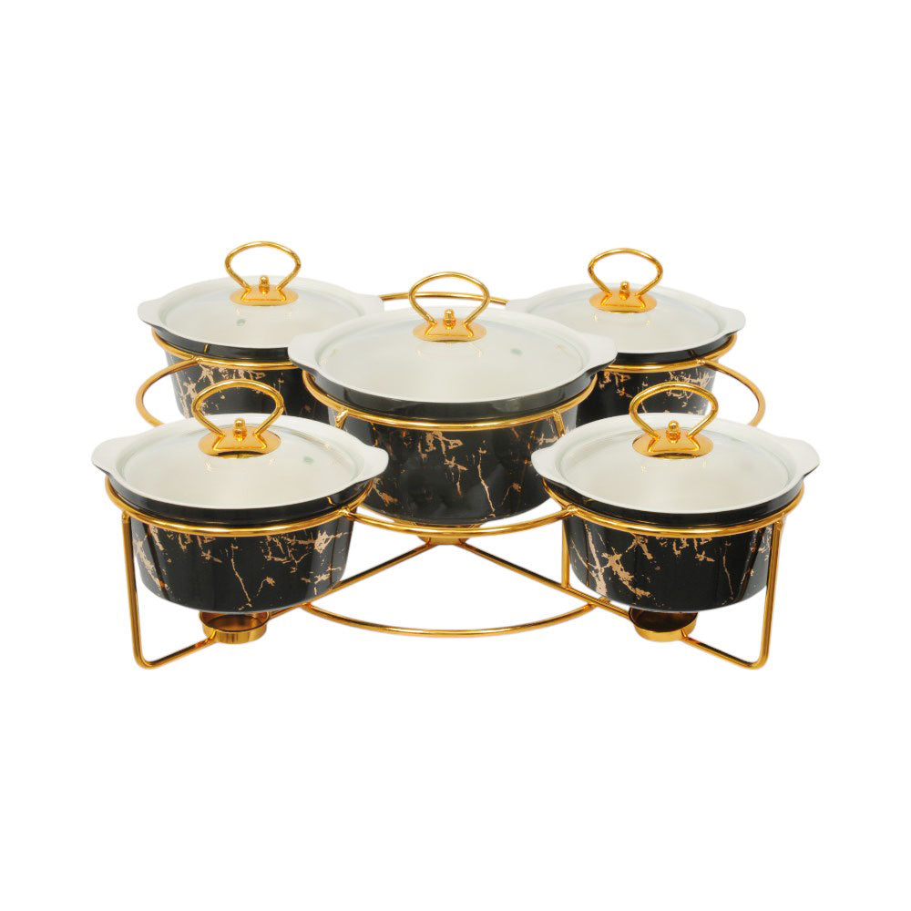 DONGA SET 5PC MORE & MORE G29 BLACK MARBLE Default Title - MamasJan Crockery
