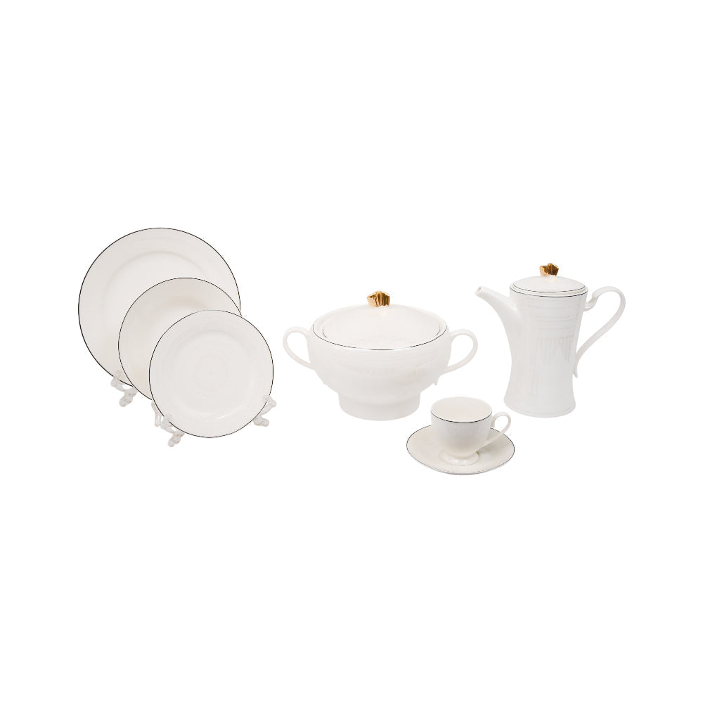 DINNER SET 61PC BONE CHINA XFQ008 KC Default Title - MamasJan Crockery