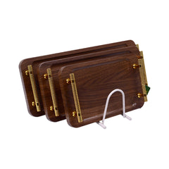 TRAY SET 3PC WOODEN IR 981-1 Default Title - MamasJan Crockery
