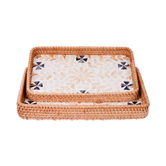 TRAY SET 2PC WOODEN IR 981-6 Default Title - MamasJan Crockery