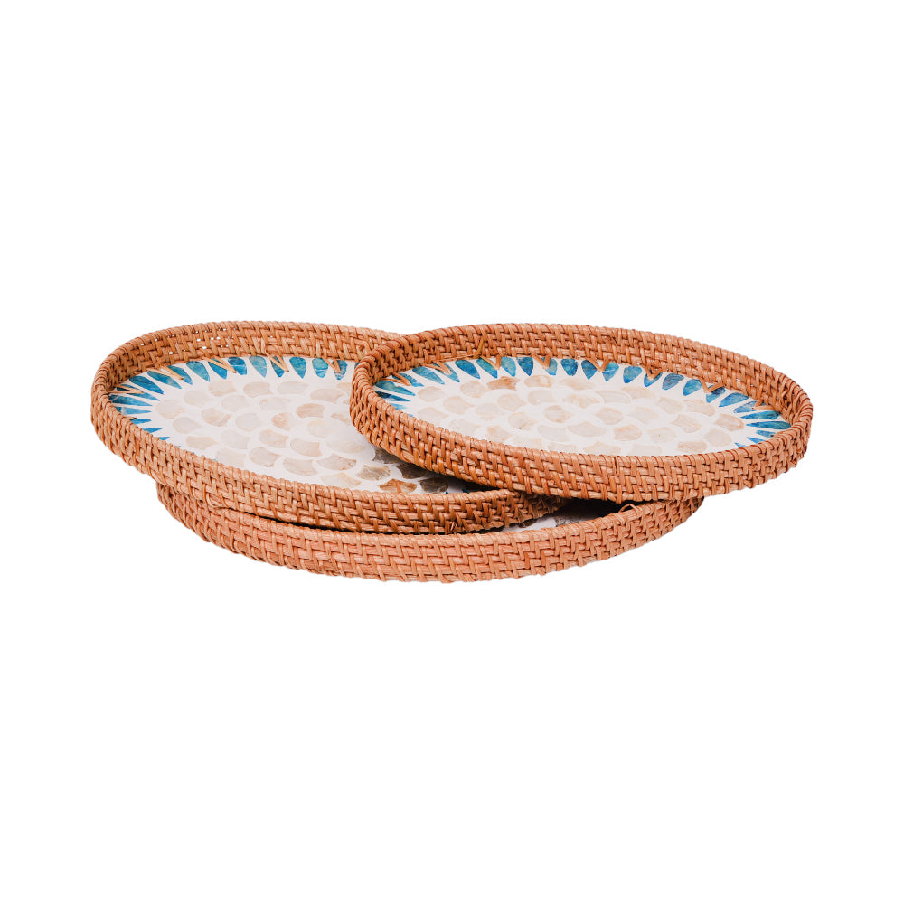 TRAY SET 3PC CANE IR 981-7 Default Title - MamasJan Crockery