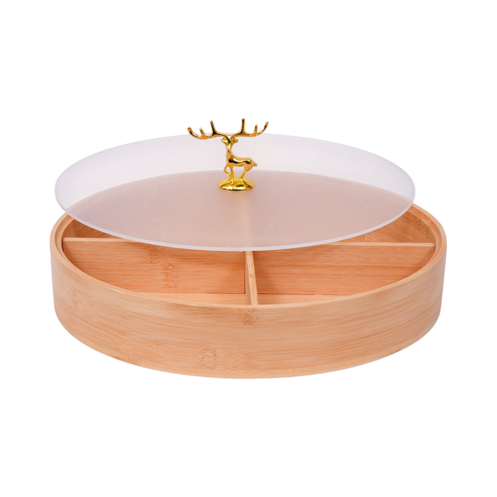 DISH DRY FRUIT WOODEN IR 981-14 Default Title - MamasJan Crockery