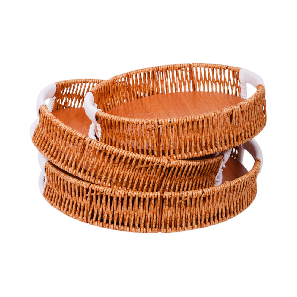 TRAY SET 3PC CANE IR 981-18 Default Title - MamasJan Crockery
