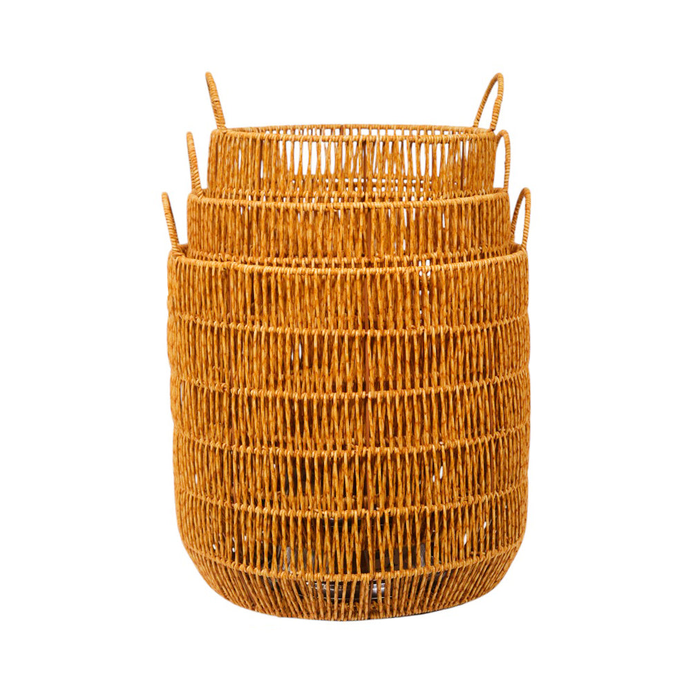 LAUNDARY BASKET SET 3PC CANE IR 981-27 Default Title - MamasJan Crockery