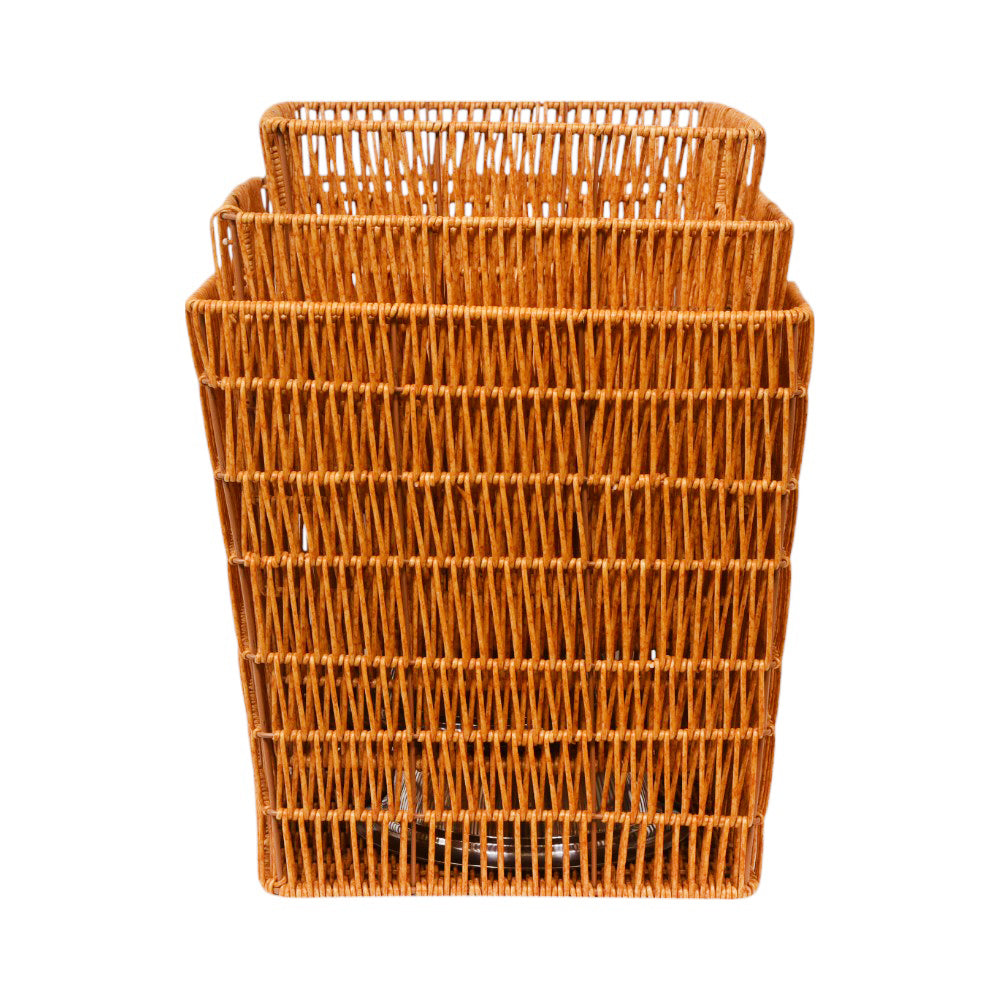 LAUNDARY BASKET SET 3PC CANE IR 981-28 Default Title - MamasJan Crockery