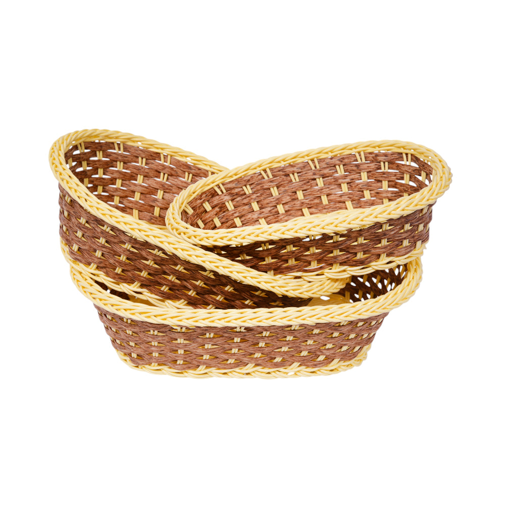 BREAD BASKET CANE SET 3PC IR 981-56 Default Title - MamasJan Crockery