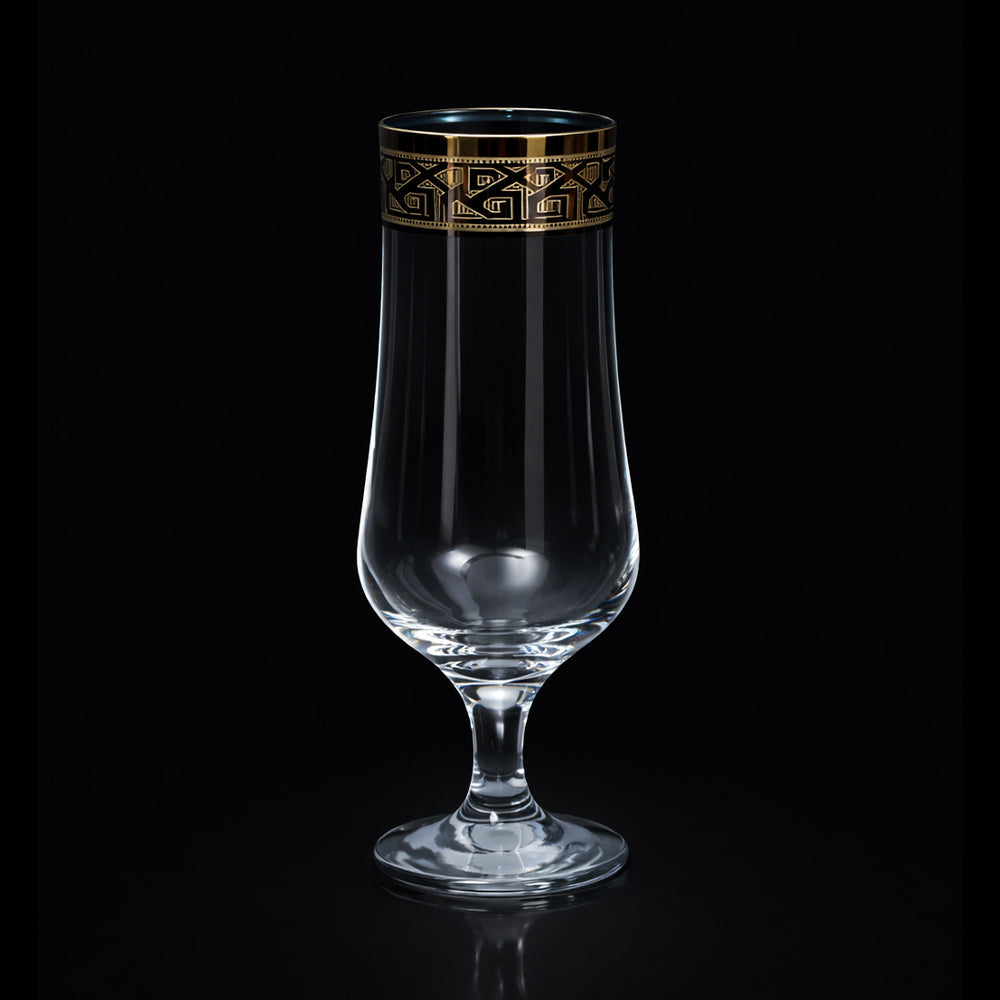 GLASS PSB TULIP HAND CUT GOLD 44169-HGB020 (Pack of 6) Default Title - MamasJan Crockery