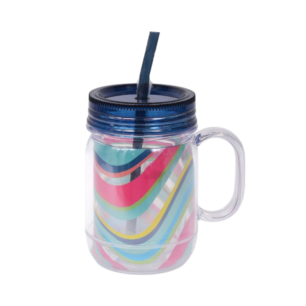 MUG WITH STRAW ACRYLIC IR ZSB020355/W50-59 Default Title - MamasJan Crockery
