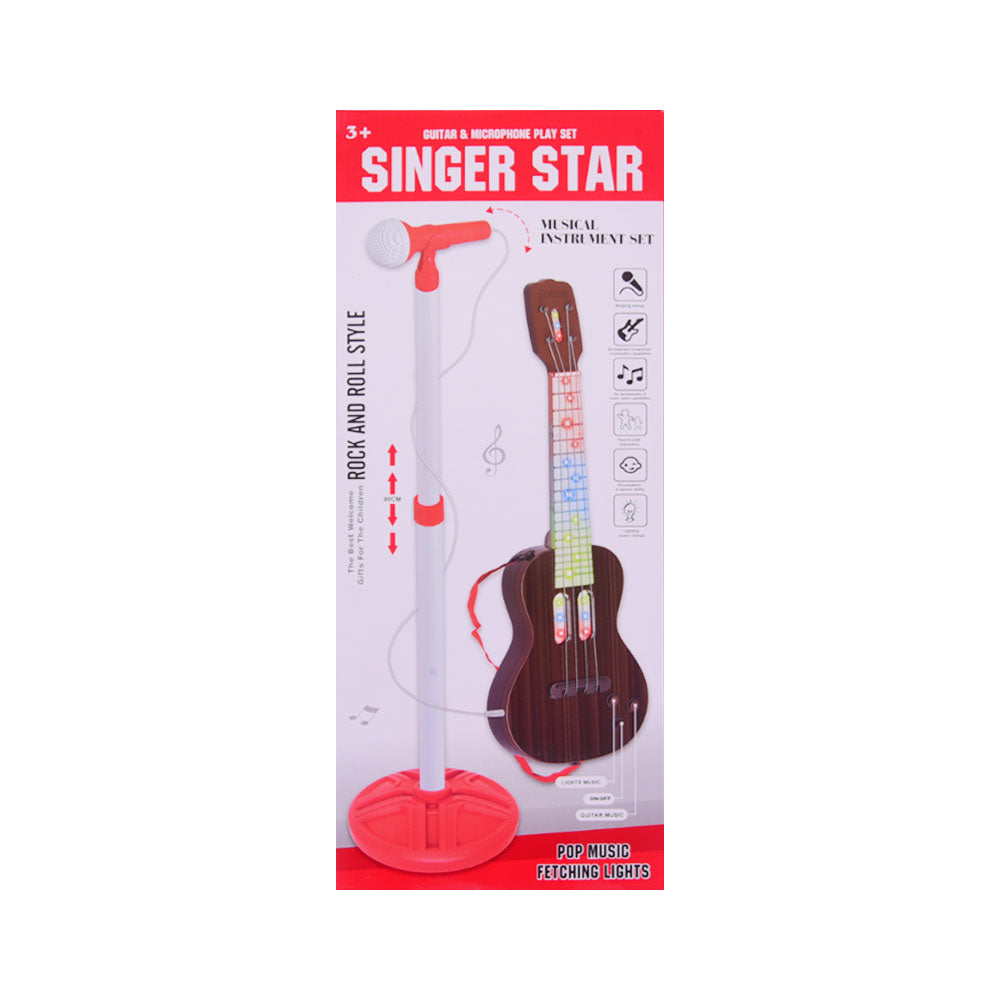 828-11 MUSICAL GUITAR RED A.I Default Title - MamasJan Toys