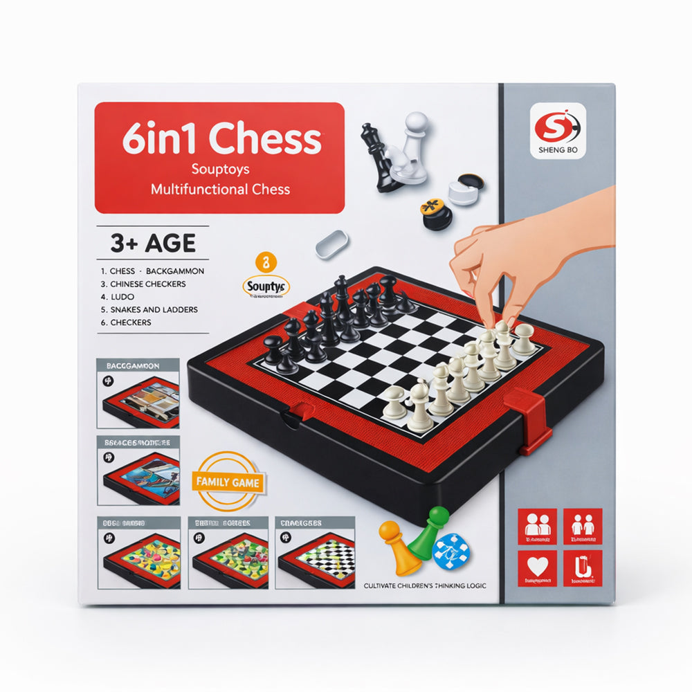 4404-4 CHESS GAME 6IN1 A.I Default Title - MamasJan Toys