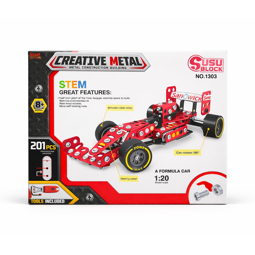 1303C ALLOY BLOCKS FORMULA CAR 201PCS A.I Default Title - MamasJan Toys