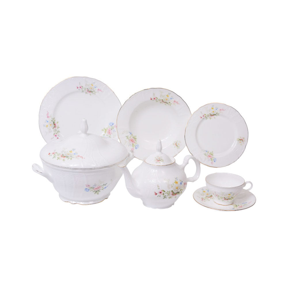 DINNER SET 61PC SUPER BONE ELEGANT STYLE YQA4335 Default Title - MamasJan Crockery