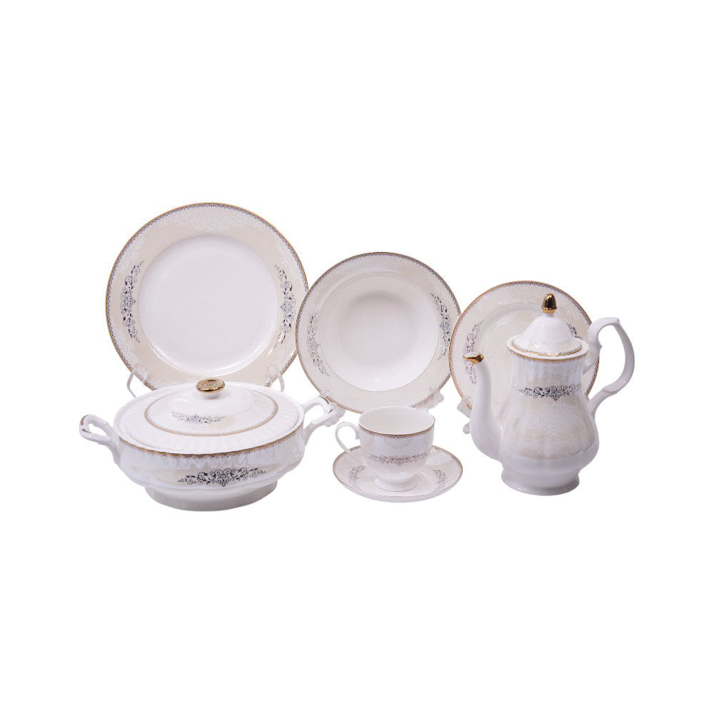 DINNER SET 61PC BONE CHINA CNG06 KC Default Title - MamasJan Crockery