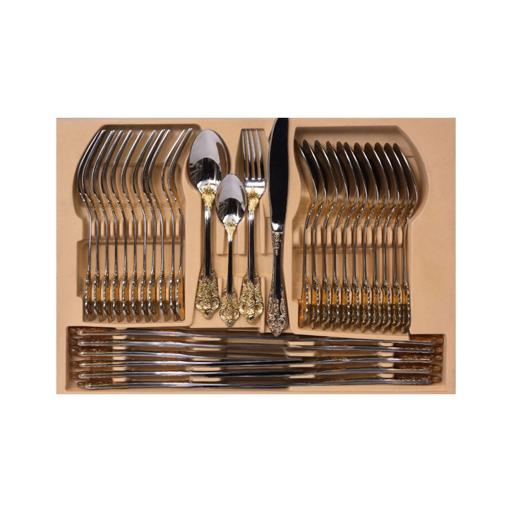 CUTLERY SET 72PC IR GOLDEN SILVER K21-40 Default Title - MamasJan Crockery