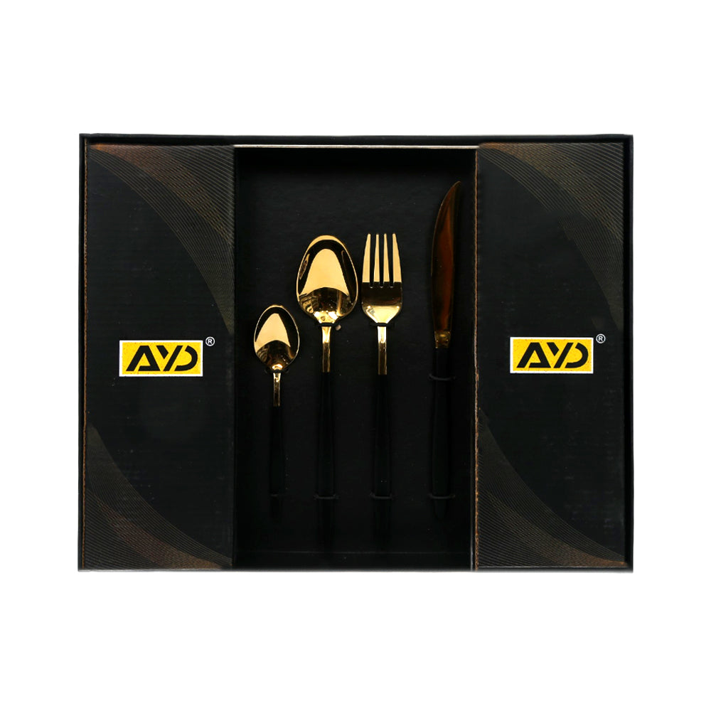 CUTLERY SET 24PC AYD 16919-7 BLACK ST Default Title - MamasJan Crockery